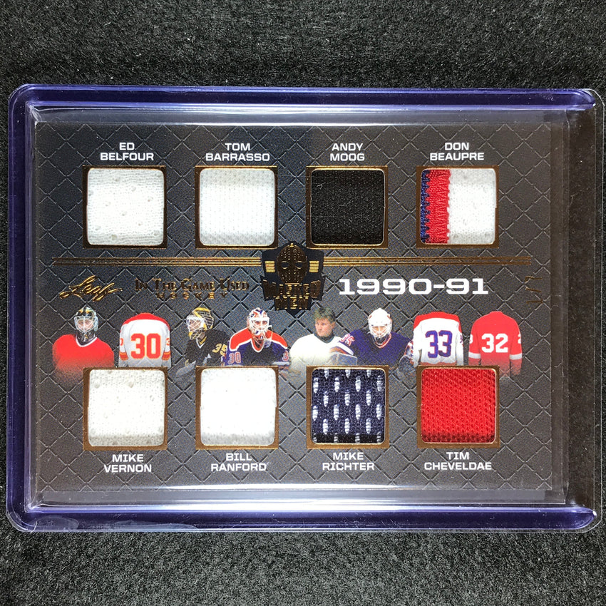 2022-23 In The Game Used Nhl Belfour Barrasso Moog Richter Masked Men Relic 1/7
