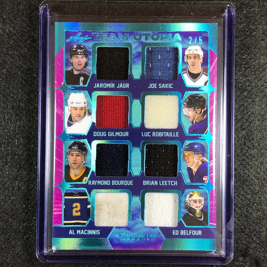 2022-23 In The Game Used Nhl Jagr Sakic Leetch Belfour Team Utopia Relic 2/5