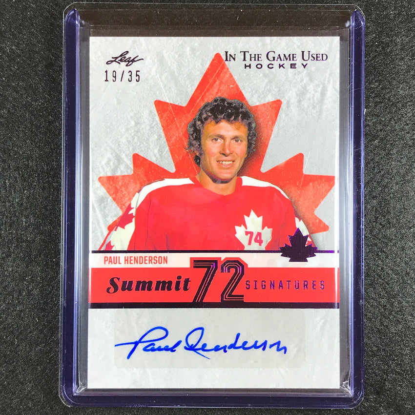 2022-23 In The Game Used Nhl Paul Henderson Summit 72 Signatures Auto 19/35