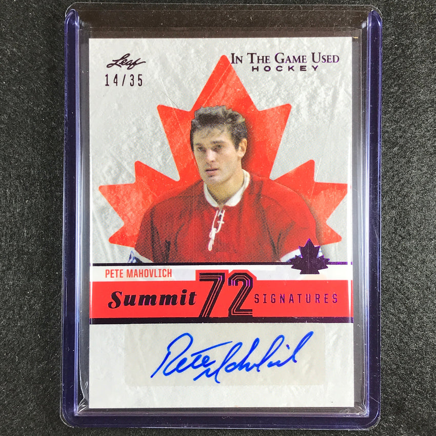 2022-23 In The Game Used Nhl Pete Mahovlich Summit 72 Signatures Auto 14/35