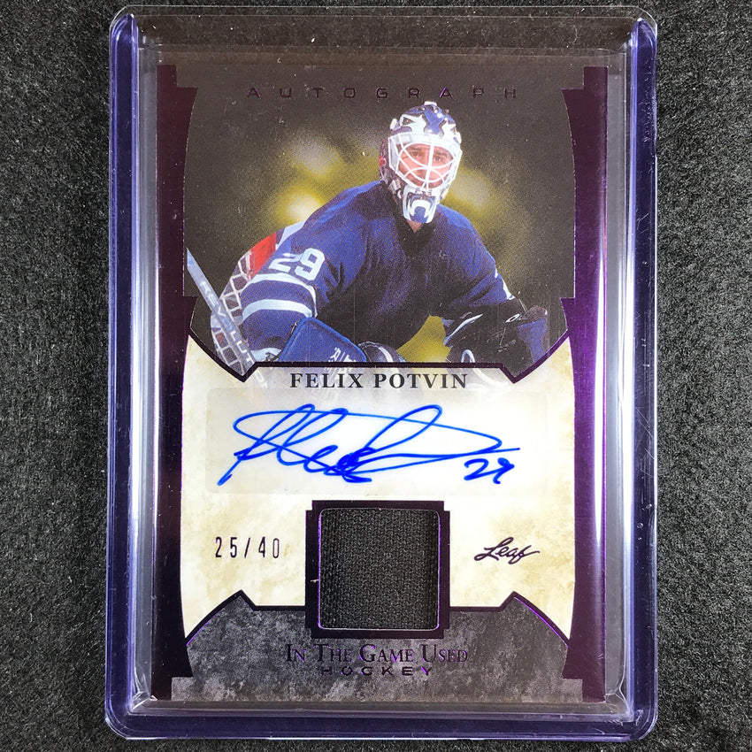 2022-23 In The Game Used Nhl Felix Potvin Relic Auto Purple Foil 25/40