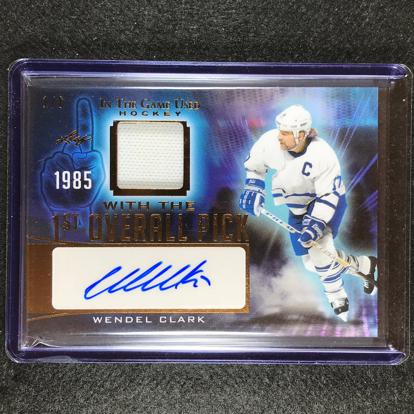 2022-23 In The Game Used Nhl Wendel Clark 1st Overall Pick Relic Auto Bronze 1/6