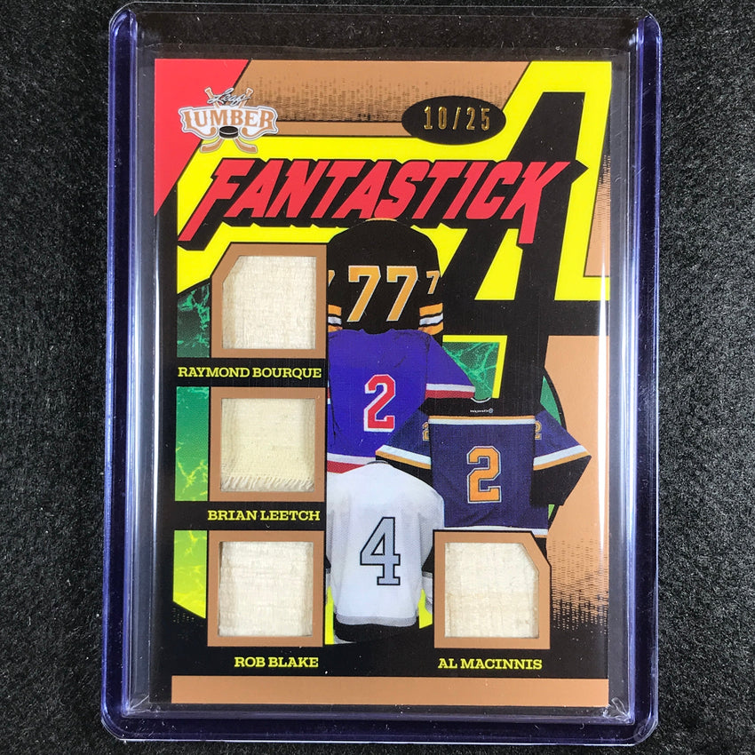 2021-22 Lumber Nhl Bourque Leetch Blake Macinnis Fantastick 4 Quad Relic 10/25