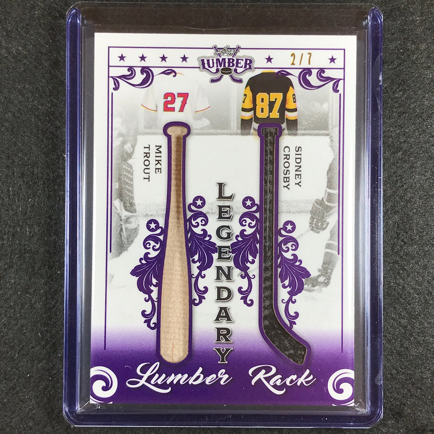 2021-22 Lumber Nhl Mike Trout Sidney Crosby Legendary Lumber Rack Relic 2/7