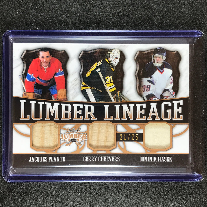 2021-22 Lumber Nhl Jacques Plante Gerry Cheevers Hasek Lumber Lineage 21/25