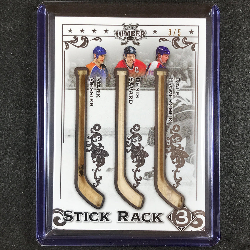 2021-22 Lumber Nhl Mark Messier Savard Hawerchuk Stick Rack 3 Triple Relic 3/5