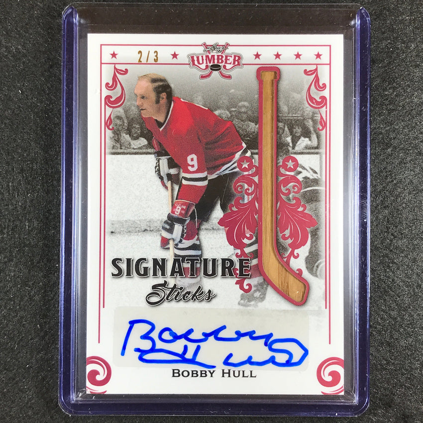 2021-22 Lumber Nhl Bobby Hull Signature Sticks Relic Auto Red 2/3