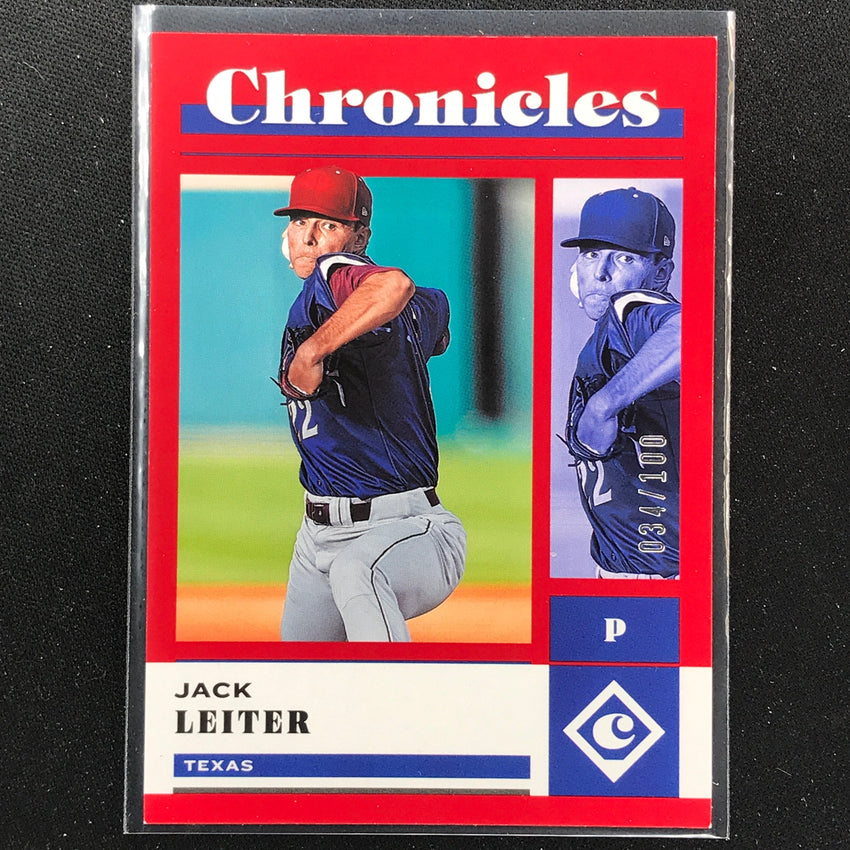 2023 Chronicles Mlb Jack Leiter Chronicles Base Set Red 34/100