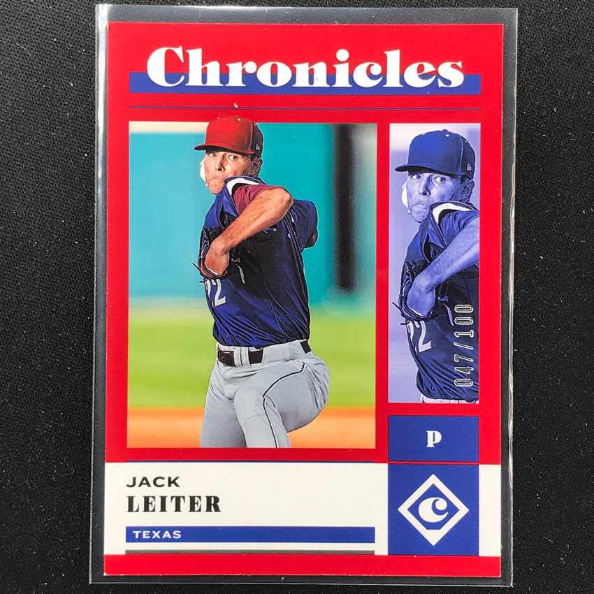 2023 Chronicles Mlb Jack Leiter Chronicles Base Set Red 47/100