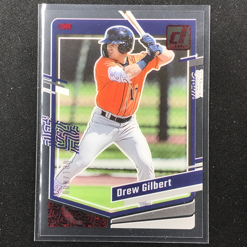 2023 Chronicles MLB DREW GILBERT Clearly Donruss Red 8/100 #30