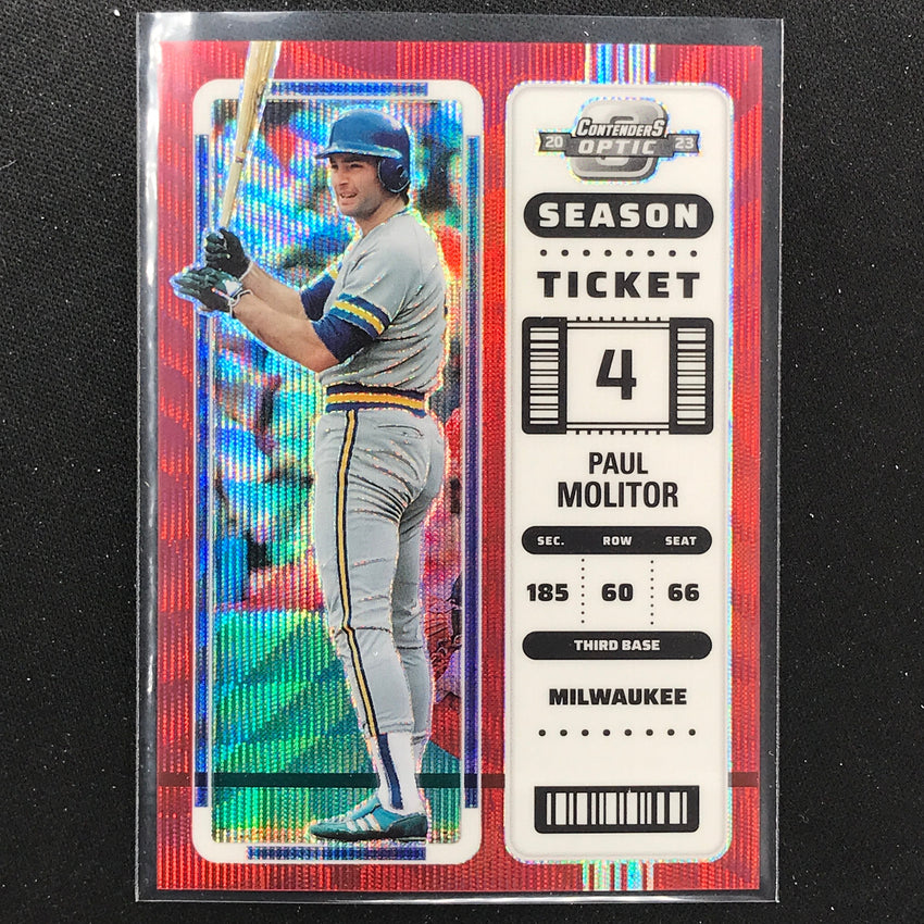 2023 Chronicles Mlb Paul Molitor Contenders Optic Season Ticket Red Wave 116/199