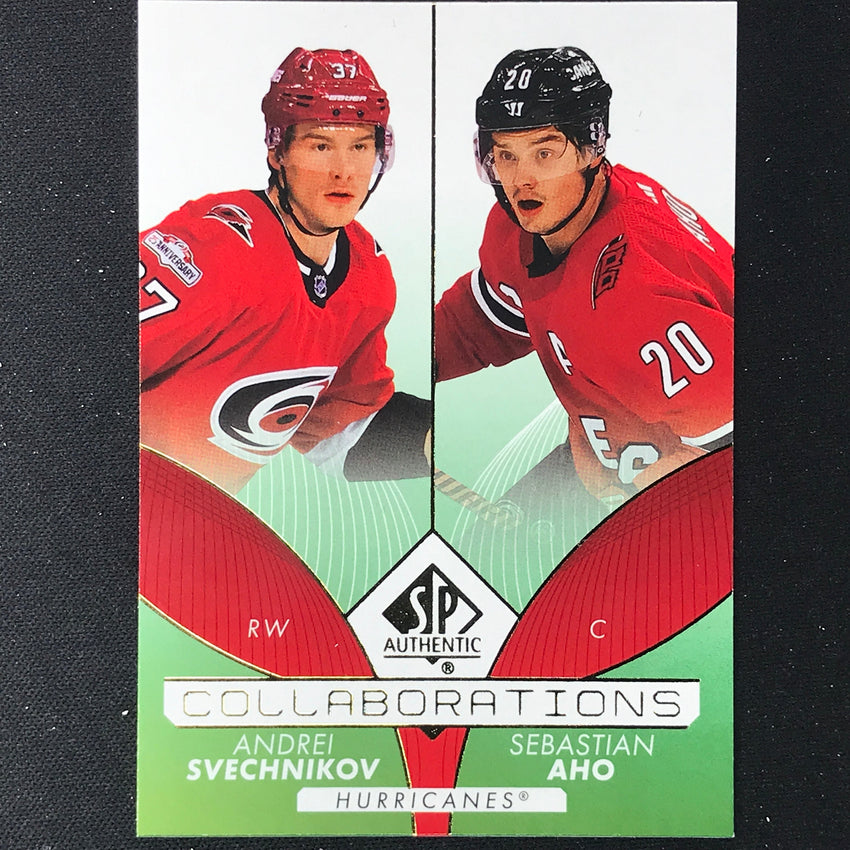 2022-23 SP Authentic NHL ANDREI SVECHNIKOV SEBASTIAN AHO Collaborations Green #4