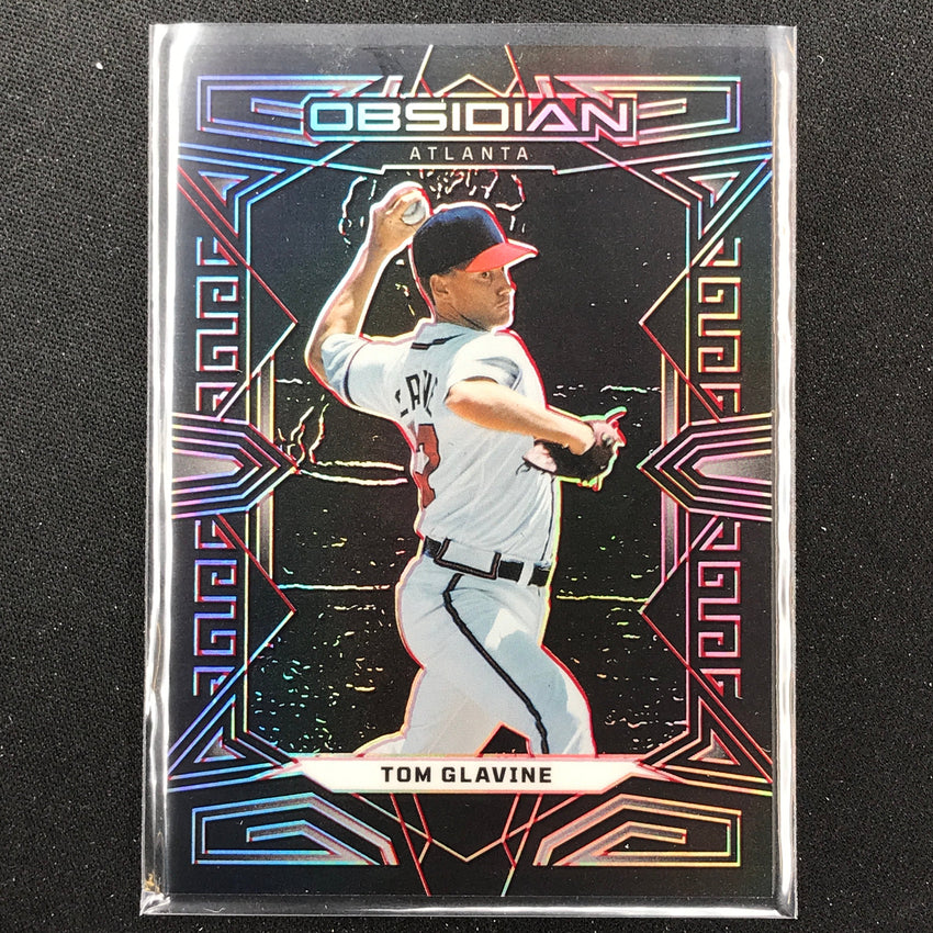 2023 Chronicles Mlb Tom Glavine Obsidian Electric Etch Red No 18