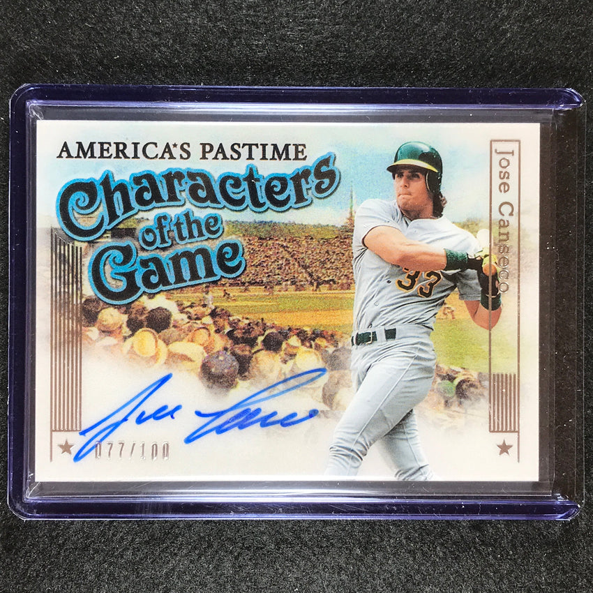 2023 Chronicles Mlb Jose Canseco Americas Pastime Characters Game Auto 77/100