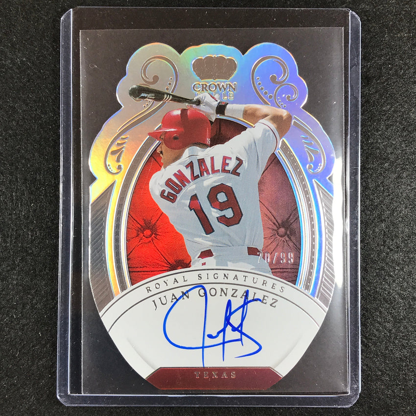 2023 Chronicles Mlb Juan Gonzalez Crown Royale Royal Signatures Auto 70/99