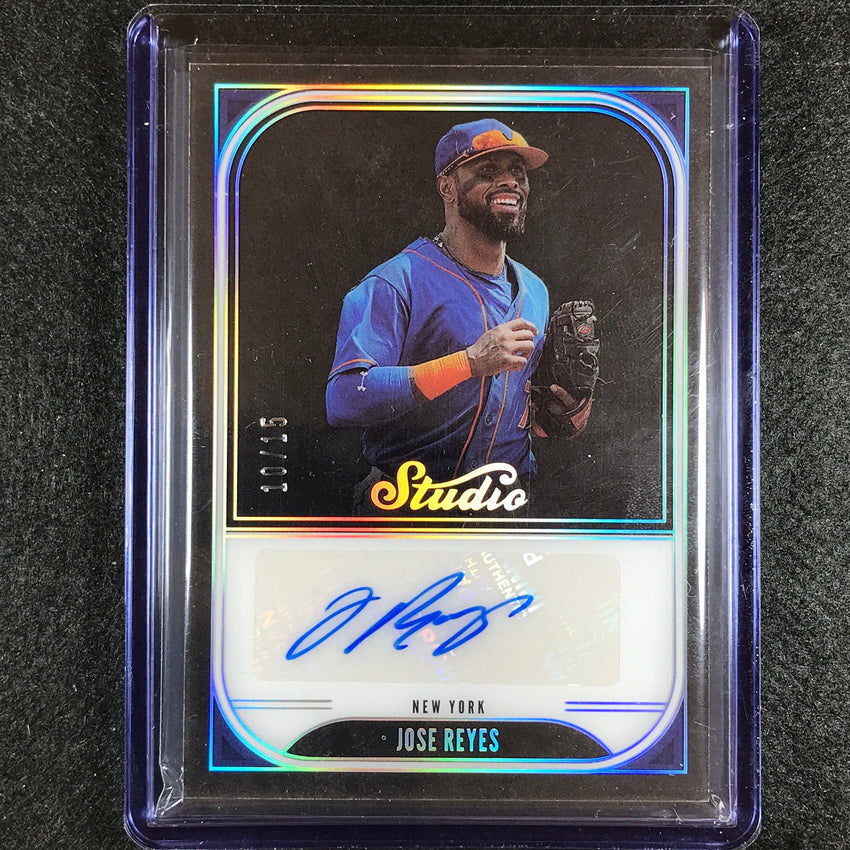 2023 Chronicles Mlb Jose Reyes Studio Black Signatures Auto Holo Silver 10/15