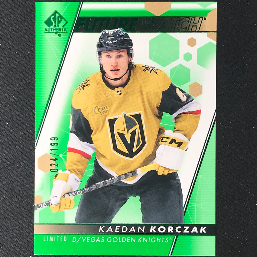 2022-23 Sp Authentic Nhl Kaedan Korczak Future Watch Rookie Limited Green 24/199