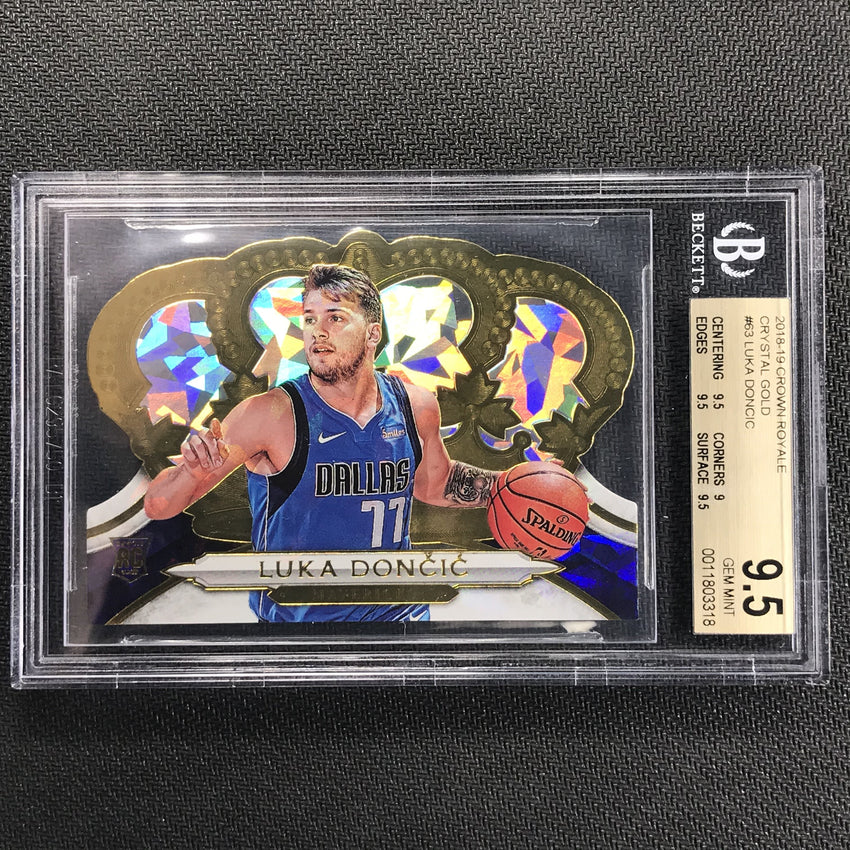 2018-19 Crown Royale LUKA DONCIC Rookie Gold Diecut 7/10 BGS 9.5 POP 1-Cherry Collectables