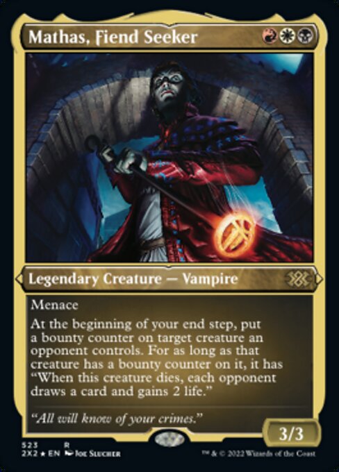 ETCHED FOIL Mathas, Fiend Seeker 523# - Rare Double Masters 2022