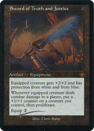 Etched Retro Sword Of Truth And Justice No 532 - Mh2 Modern Horizons 2