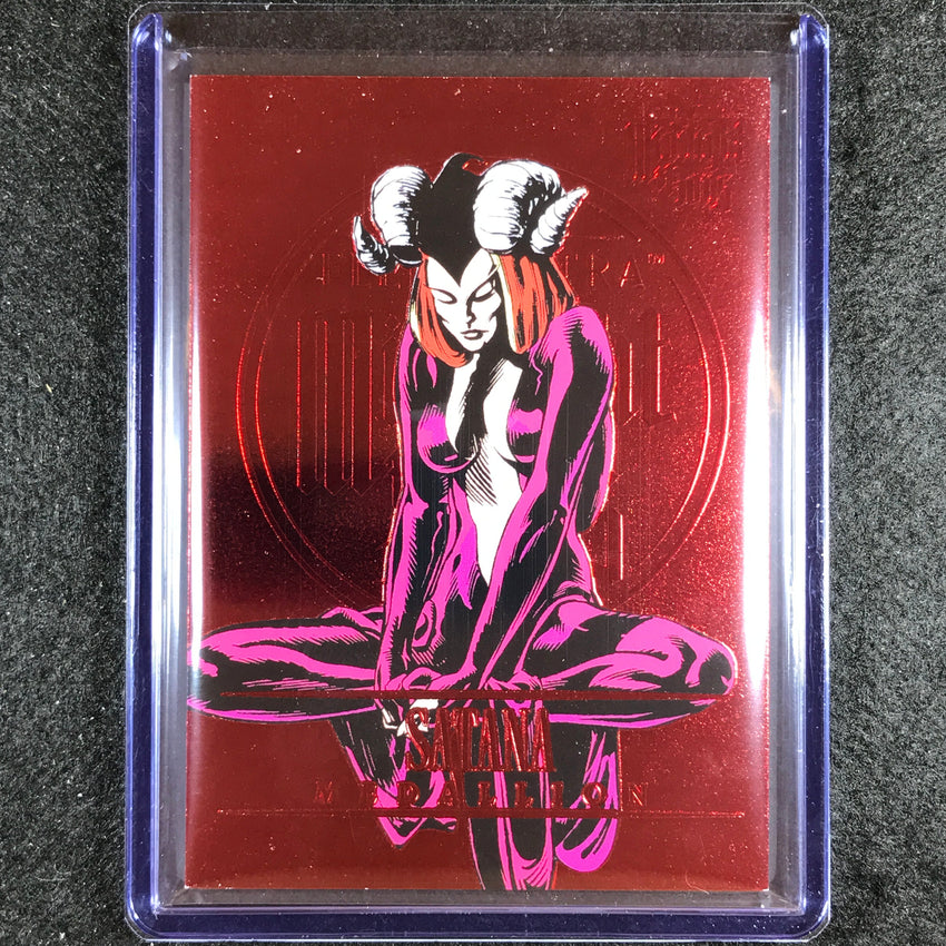 2023 Fleer Ultra Midnight Sons Satana Medallion Ruby Red 28/50