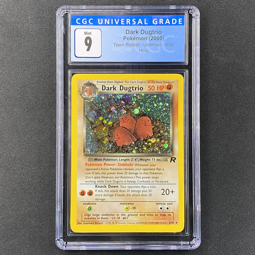 CGC 9 MINT Dark Dugtrio - 6/82 - Holo Team Rocket Unlimited 075-Cherry Collectables