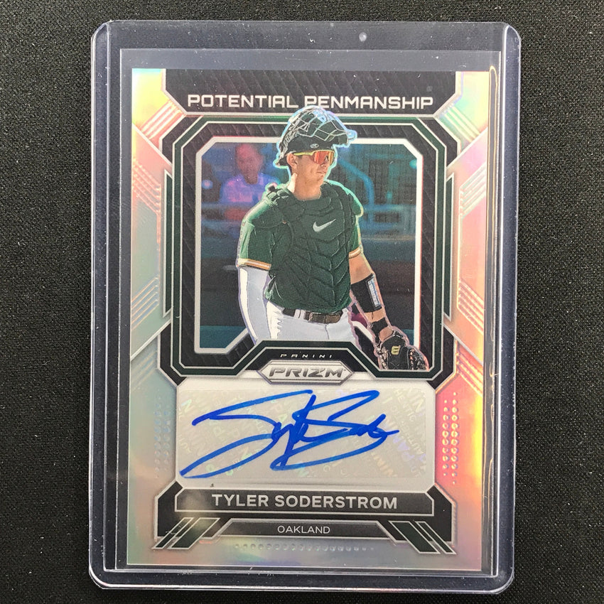 2023 Prizm Mlb Tyler Soderstrom Potential Penmanship Auto Silver Prizm No Ts