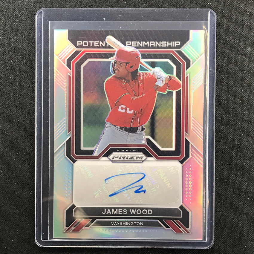 2023 Prizm Mlb James Wood Potential Penmanship Auto Silver Prizm No Jw