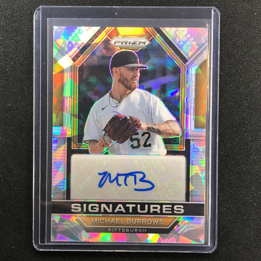 2023 Prizm MLB MICHAEL BURROWS Signatures Auto Cracked Ice #MB