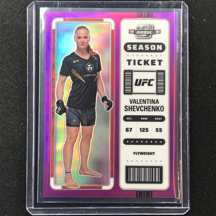 2023 Chronicles UFC Valentina Shevchenko Contenders Optic Ticket Purple 5/49
