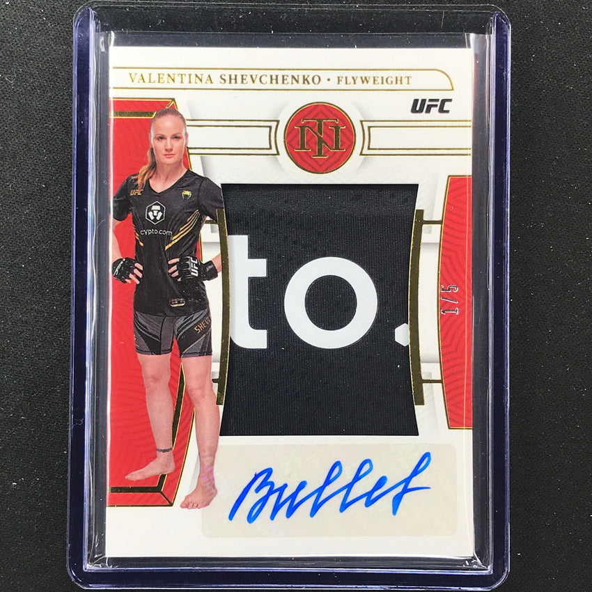 2023 Chronicles UFC Valentina Shevchenko National Treasures Relic Patch Auto 1/5