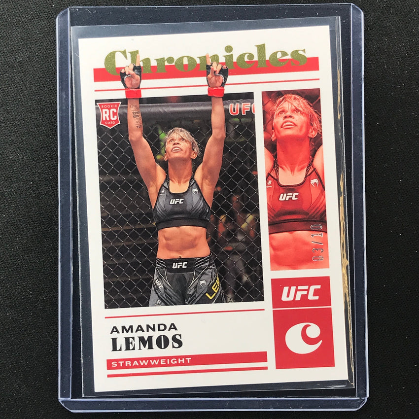 2023 Chronicles UFC Amanda Lemos Chronicles Base Set Rookie Gold 3/10