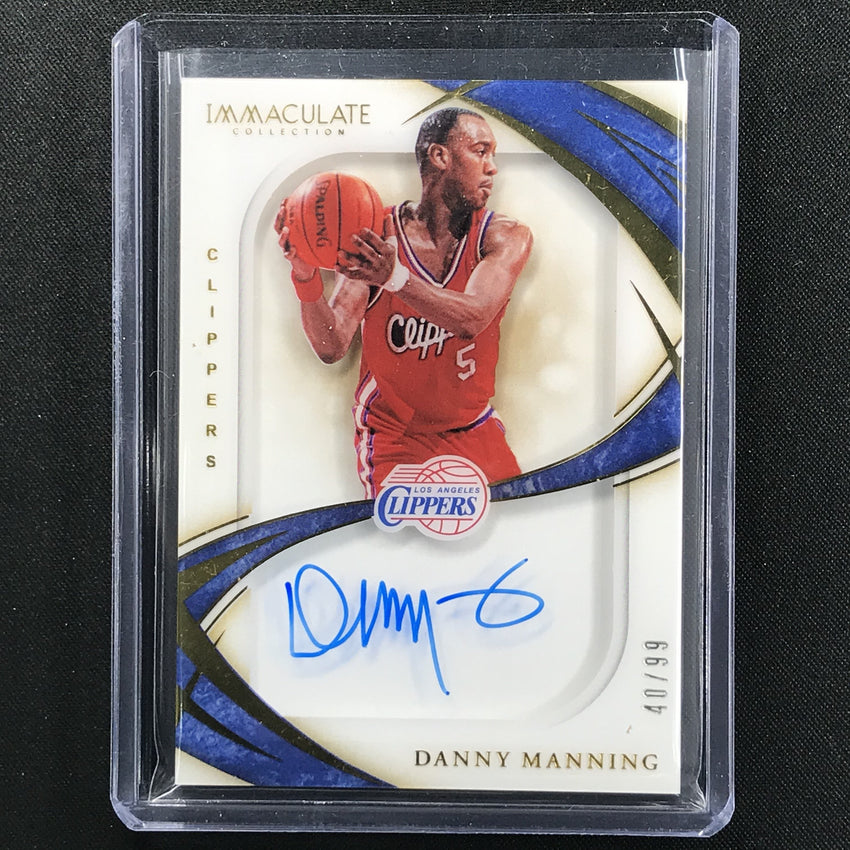 2019-20 Immaculate DANNY MANNING Shadowbox Signatures Auto 40/99-Cherry Collectables
