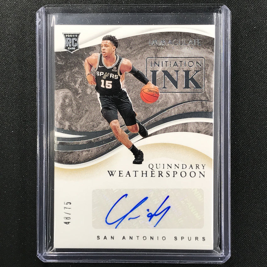 2019-20 Immaculate QUINNDARY WEATHERSPOON Initiation Ink Auto 48/75-Cherry Collectables
