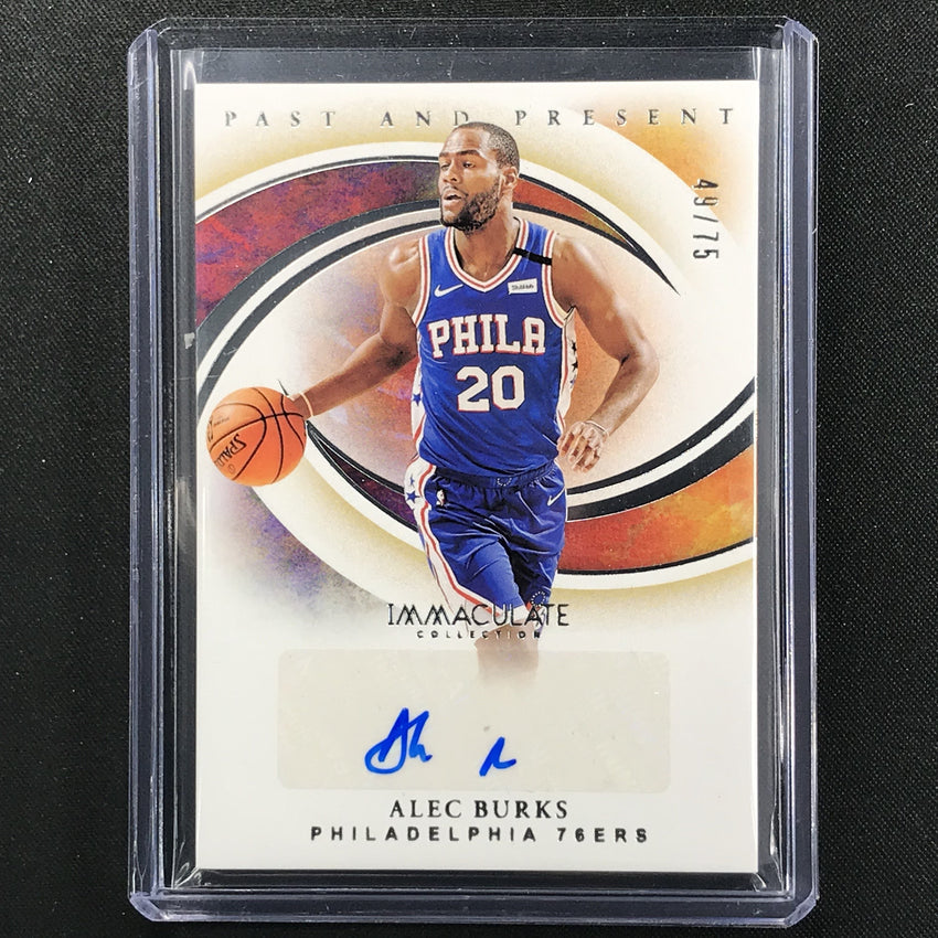 2019-20 Immaculate ALEC BURKS Past And Present Auto 49/75-Cherry Collectables