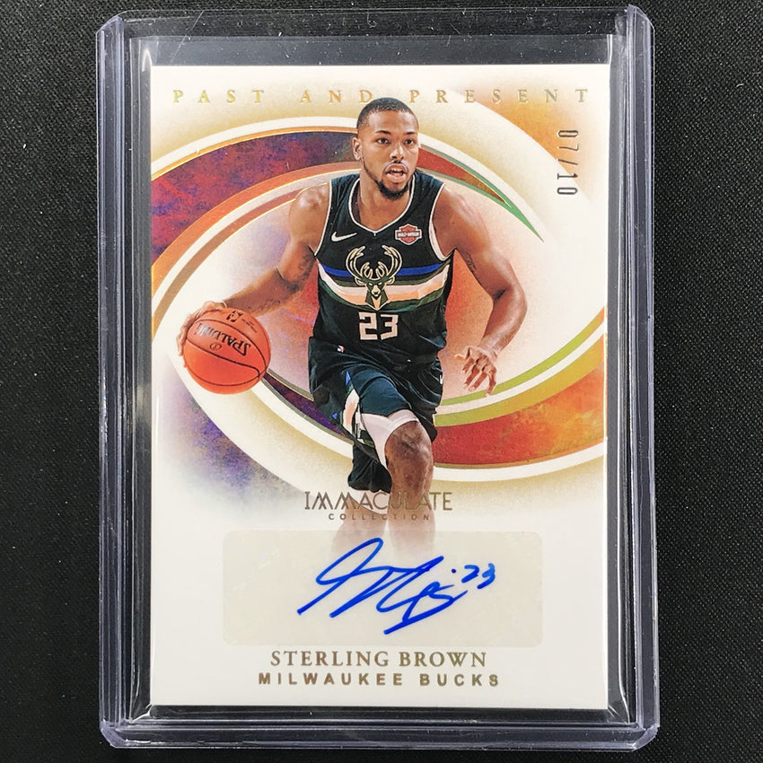 2019-20 Immaculate STERLING BROWN Past And Present Auto Gold 7/10-Cherry Collectables