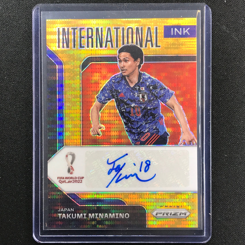 2022 Prizm Fifa World Cup Takumi Minamino Breakaway International Auto Gold 6/10
