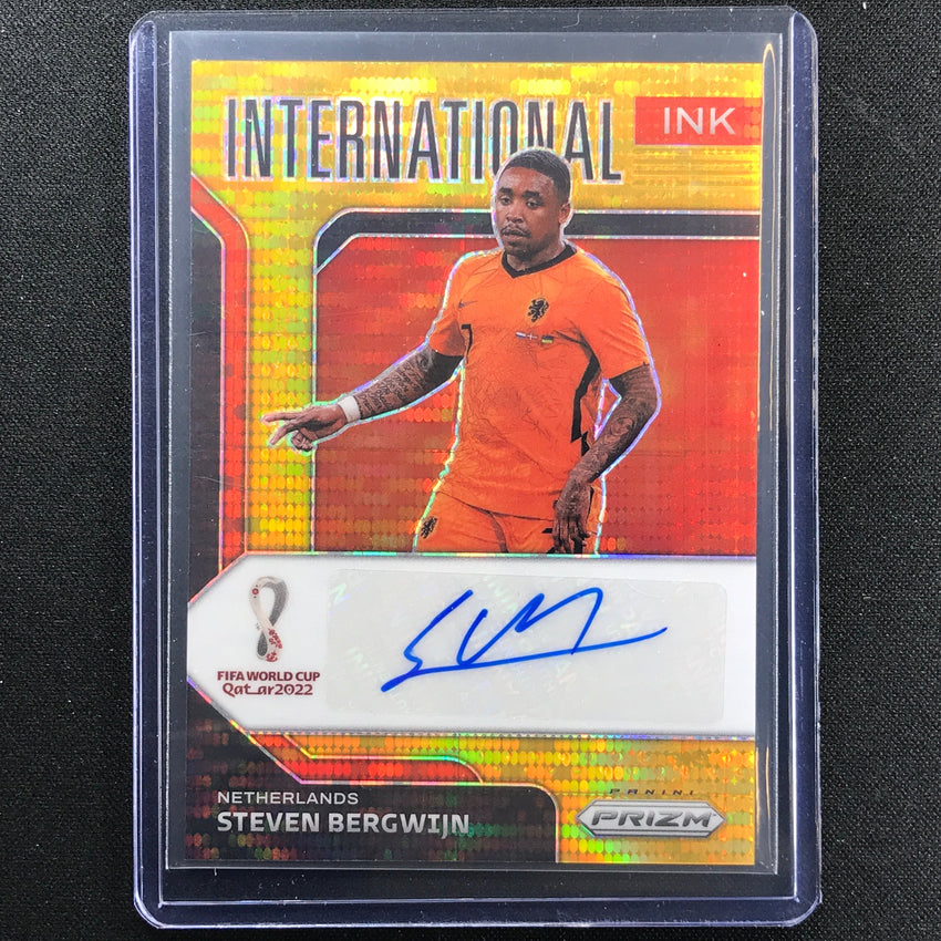 2022 Prizm Fifa World Cup Steven Bergwijn Breakaway International Auto Gold 4/10