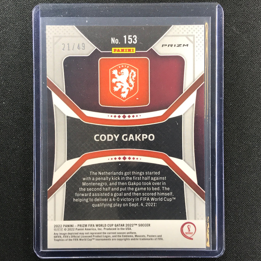 2022 Prizm Fifa World Cup Qatar Cody Gakpo Rookie Breakaway Blue 21/49