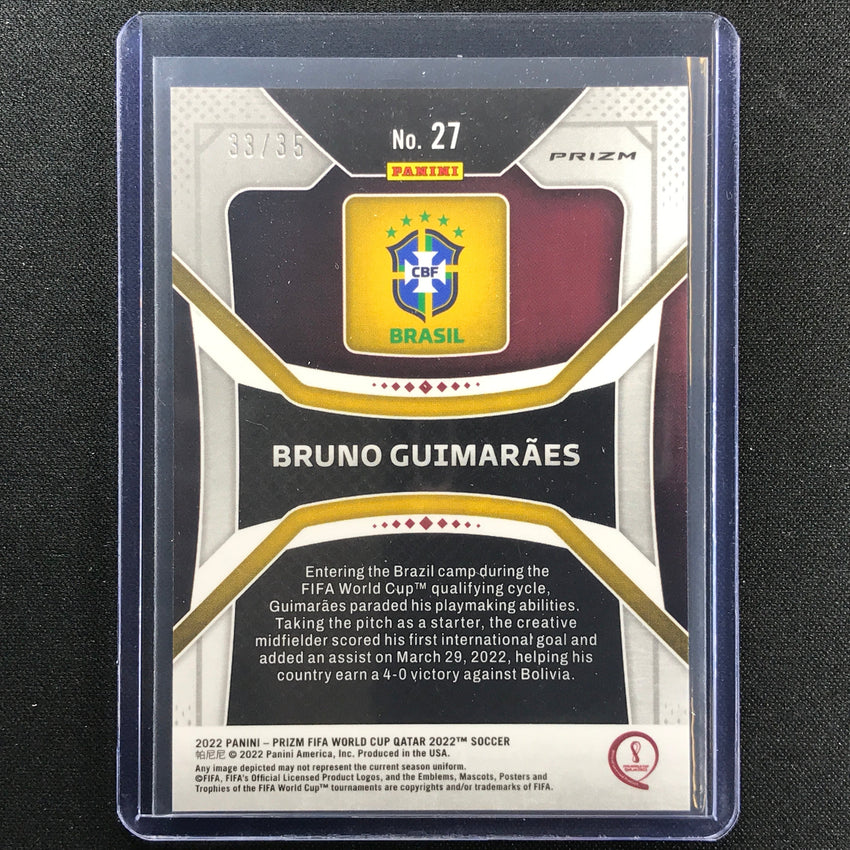2022 Prizm Fifa World Cup Qatar Bruno Guimaraes Rookie Breakaway Purple 33/35
