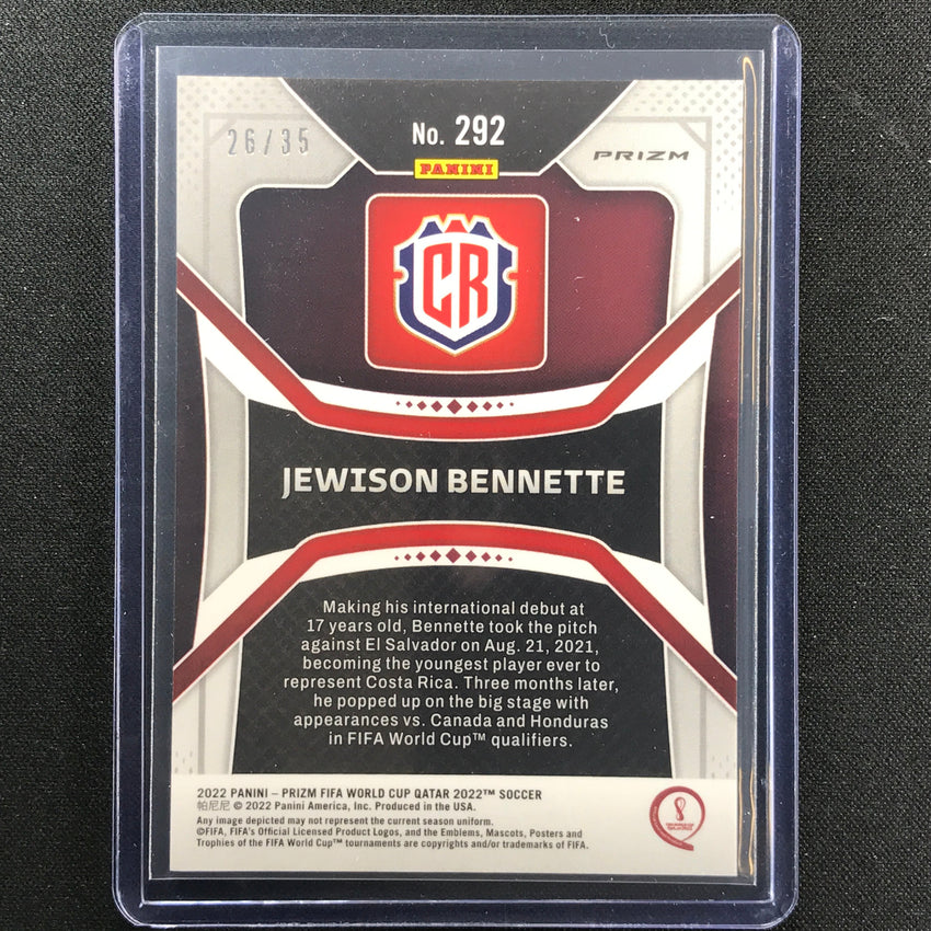 2022 Prizm Fifa World Cup Qatar Jewison Benette Rookie Breakaway Purple 26/35