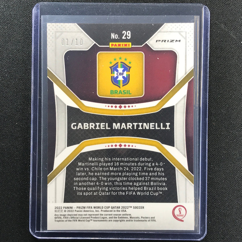 2022 Prizm Fifa World Cup Qatar Gabriel Martinelli Rookie Breakaway Gold 1/10