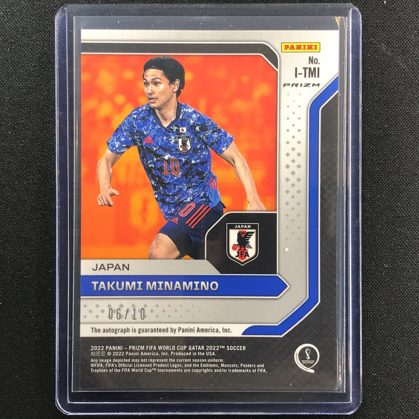 2022 Prizm Fifa World Cup Takumi Minamino Breakaway International Auto Gold 6/10