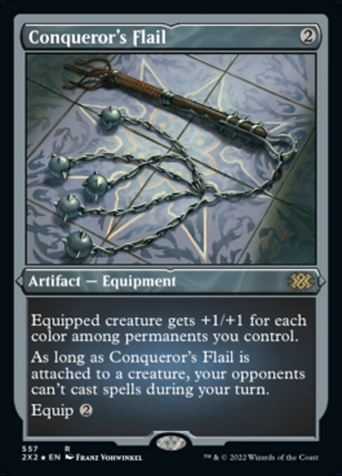 ETCHED FOIL Conqueror's Flail 557# - Rare Double Masters 2022