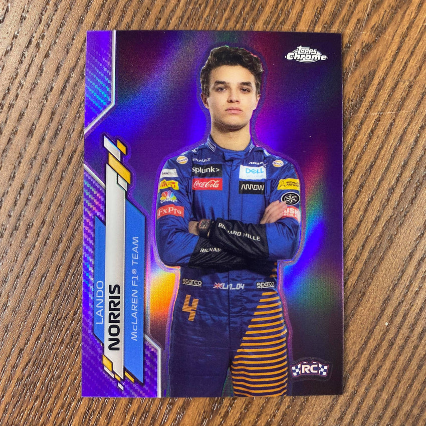 2020 Topps Chrome Lando Norris F1 Racers Rookie Purple 340/399