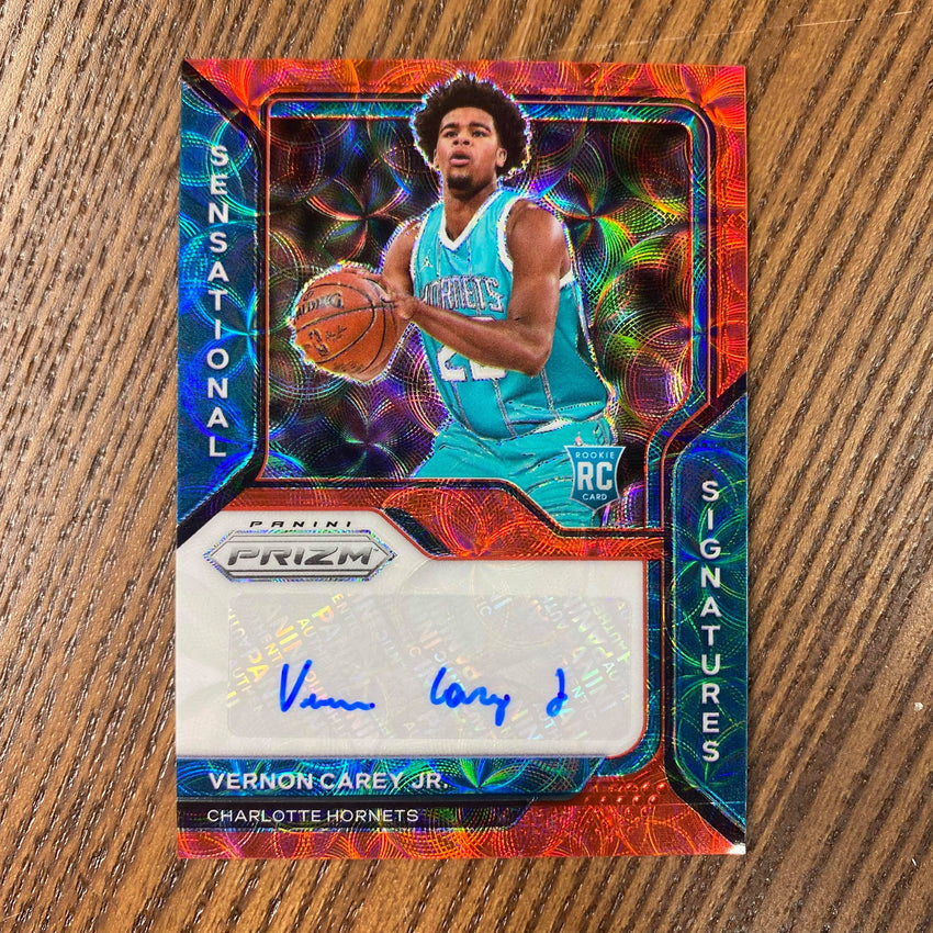 2020-21 Prizm Vernon Carey Jr. Sensational Signatures Rookie Auto Choice Red No Vcj