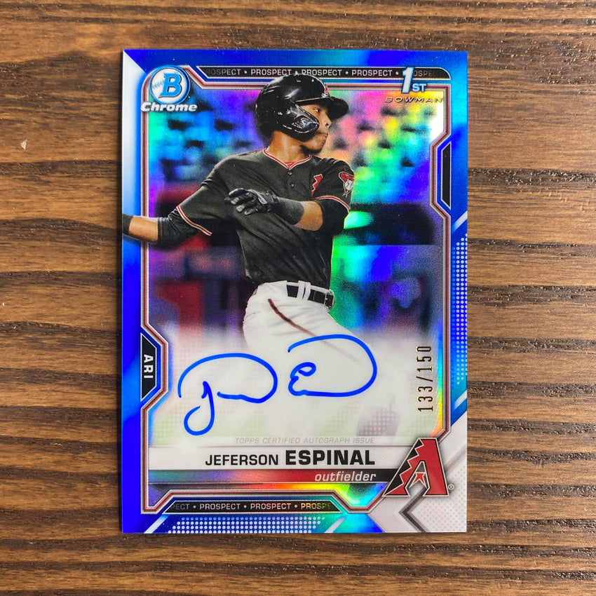 2021 Bowman Chrome Jeferson Espinal Prospect 1st Bowman Autograph Blue 133/150