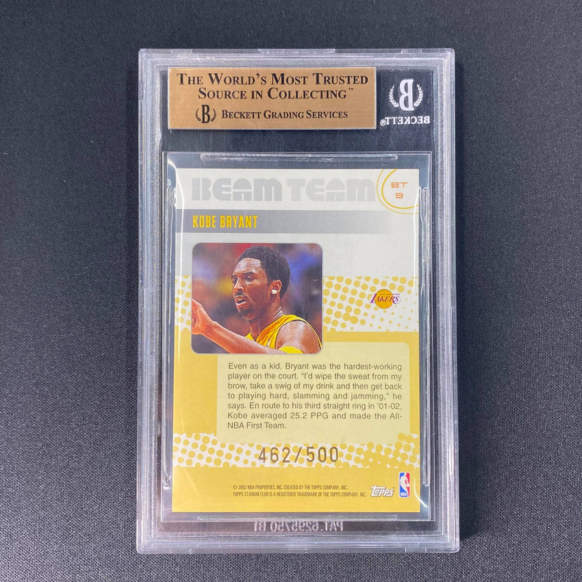 2002-03 Stadium Club Kobe Bryant Beam Team 462/500 BGS 9.5 268
