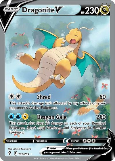 ALTERNATE ART Dragonite V - 192/203 - Evolving Skies