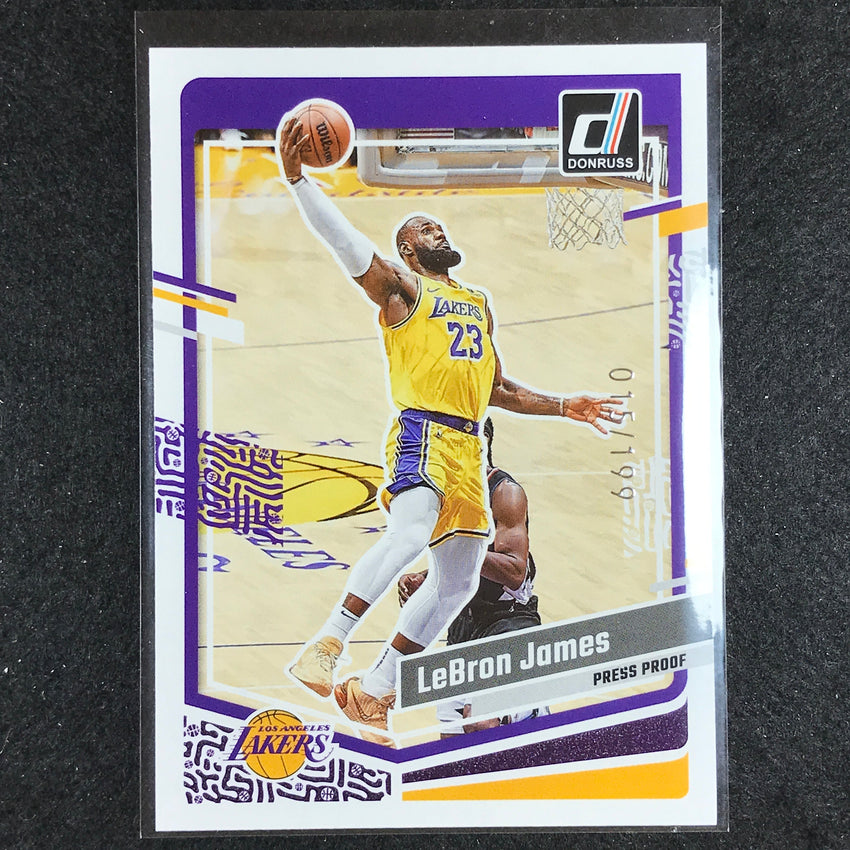 2023-24 Donruss Lebron James Base Purple Press Proof 15/199
